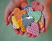 Colorful Hearts- Ceramic Heart Magnets- Valentine Magnets