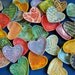 Have a Heart - small dish- yellow and red honeycomb pattern