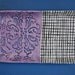 Large Serving Tray/ Rectangular Dish - Purple and Navy, Black and White -- scroll-work design and grid