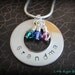1" Grandma Nanna Nanny Personalized Custom Hand Stamped Washer Pendant, Chain with  Charm NC003
