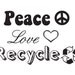Peace, Love, Recycle Mounted Rubber Stamp