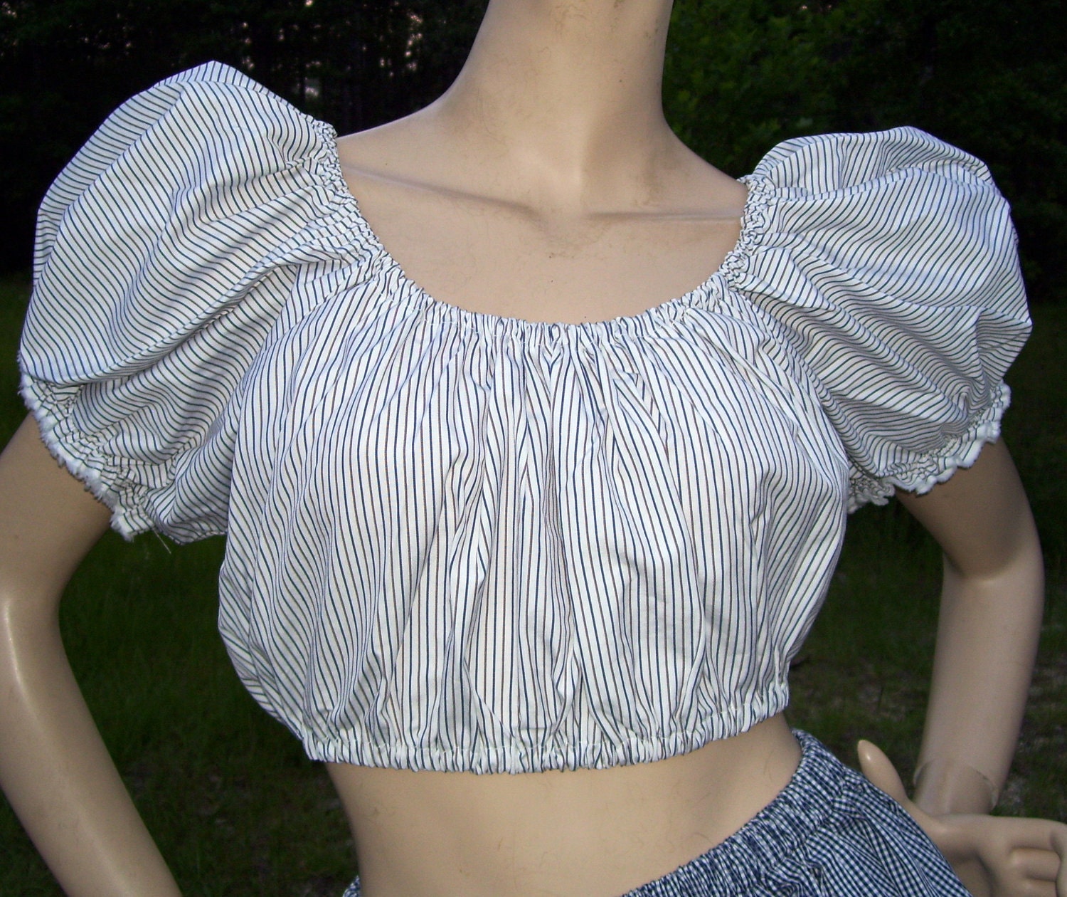 Cropped Poof Top Black n Gold with White Stripe Sexy