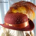 Hat - Steampunk - Goth - Burlesque - Victorian - Bowler - The Tilted Irene in Rust with copper, Mini Bowler, Noxenlux Chapeaux