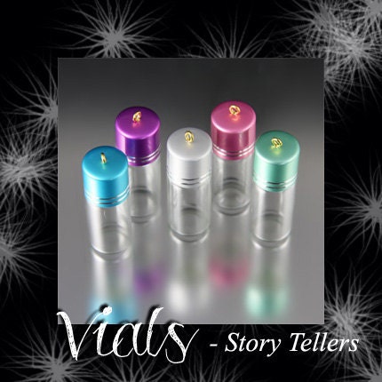 5 pak - Glass tube bottles vials - DIY Necklace Pendants - Sale Price