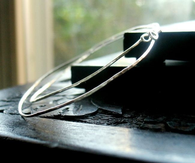 Handcrafted Earrings Sterling Silver Hoops - Prisms - Large