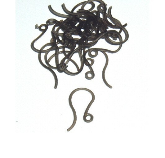 72 Plastic French Hooks/Ear Wires, Black--Great for folks with metal allergies