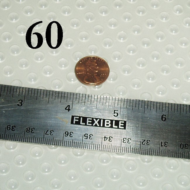 60 Clear Rubber Feet, adhesive-backed rubber bumpers