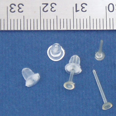 48 Clear Plastic Post Earring Findings Studs with by GoToSupplies