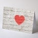 Red graffiti heart on white wall - Romantic Love Notecard Valentine Engagement Wedding