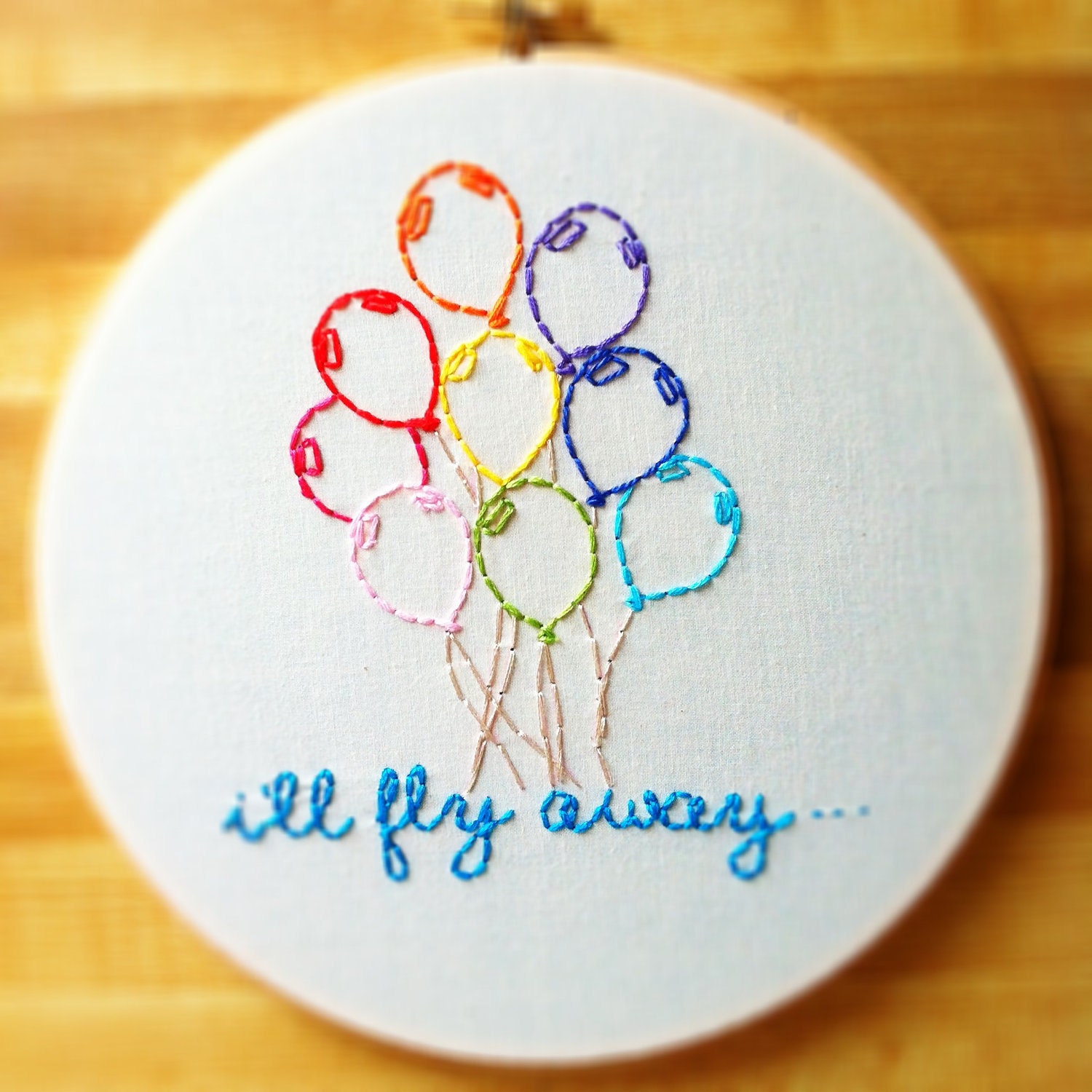 i'll fly away-8in art hoop-ready to ship