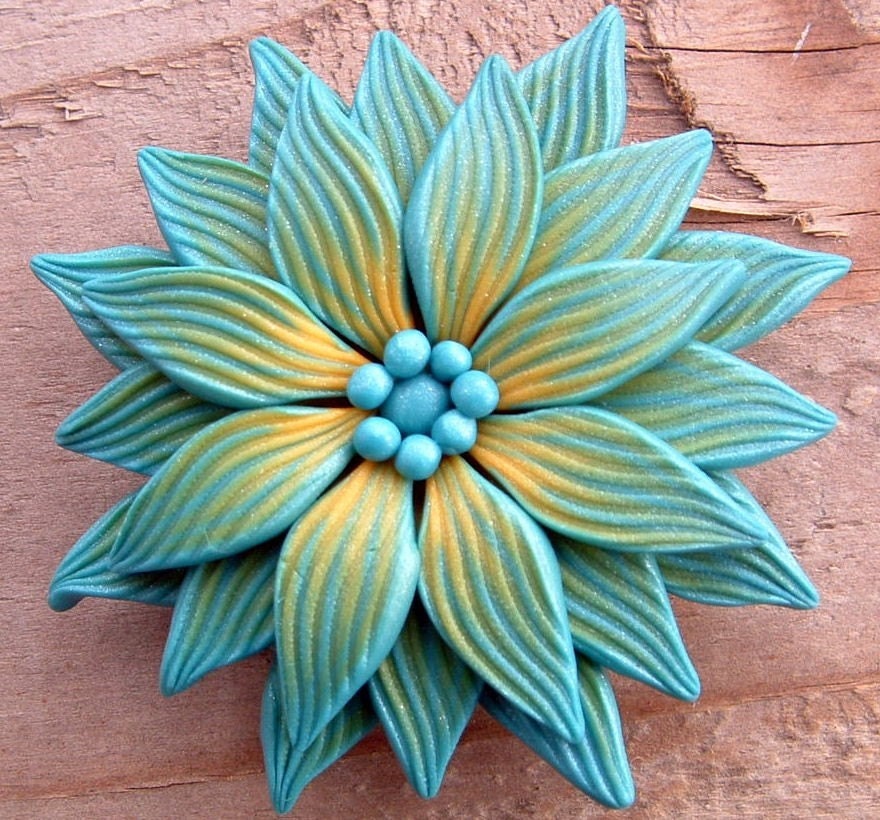 Turquoise Flower Focal Bead Pendant