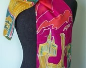 Silk Scarf Painting Original Architectural Design
