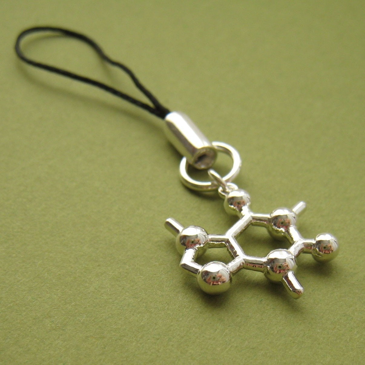 caffeine molecule phone charm