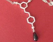 red wine - resveratrol molecule - necklace