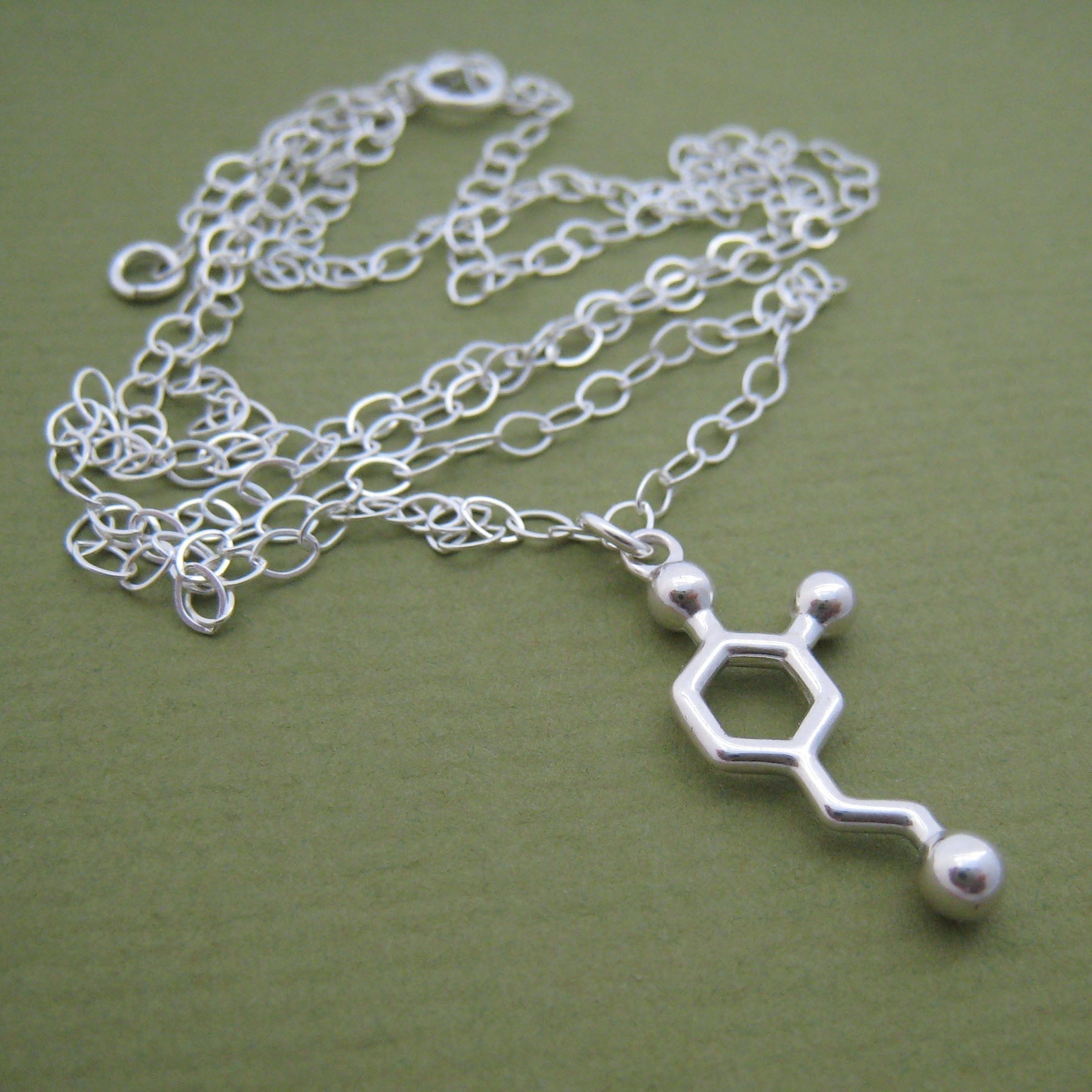 molecule charm necklace - dopamine or your favorite