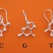 base pair earrings - choose your favorite DNA and RNA nucleotide bases