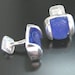 Cobalt Blue - Father's Day Sea Glass Jewelry Cufflinks- Sterling Silver and Seaglass