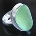 Genuine Sea Glass Ring - Bezel Set in Sterling Silver, Your Size, Your Color Choice - Aqua Blue, Soft Blue or Lime Green Jewelry