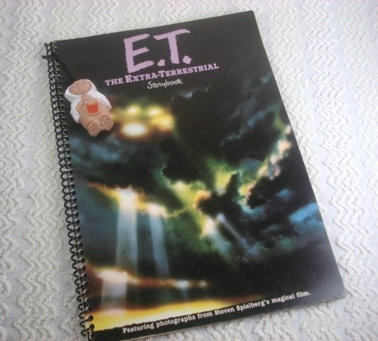 Vintage 1982 E.T. The Extra-Terrestrial Movie Storybook Altered Book Journal Notebook
