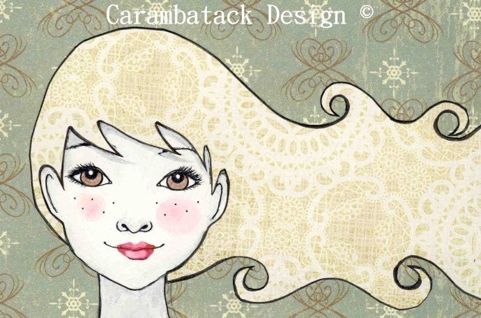 Caroline - Original mixed media illustration