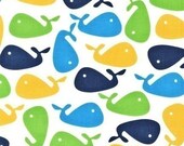 Ann Kelle Urban Zoologie, Whales Bright Fabric - By the Yard