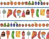 The Very Hungry Caterpillar Food Stripe Fabric by Eric Carle - Half Yard