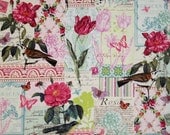 Michael Miller Belle Rose Fabric in Pink - By the Yard