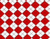 Ann Kelle Remix Argyle Print Red Fabric - Half Yard