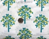 SALE MoMo, Just Wing It, Trees Turquoise Fabric - By the Yard