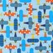 Ann Kelle, Ready, Set, Go, Airplanes in Sky Organic Cotton Fabric - By the Yard