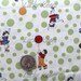 SALE Kids and Balloons, Green Dots on Natural Japanese Fabric - Half Yard