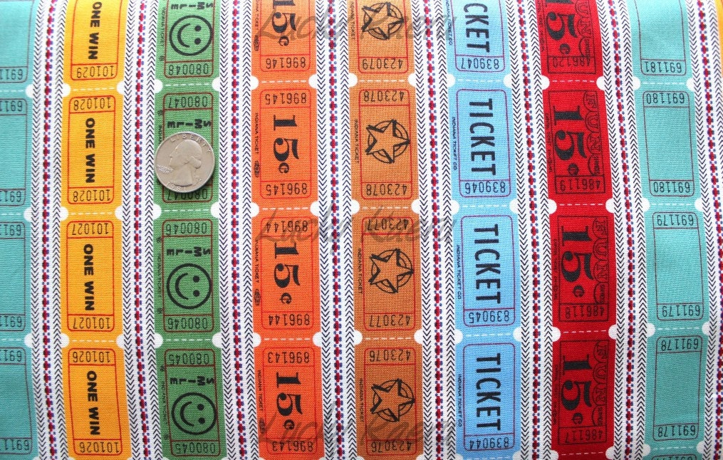 American Jane, Fairy Tale Friends, Tickets on Cream Fabric - By the Yard