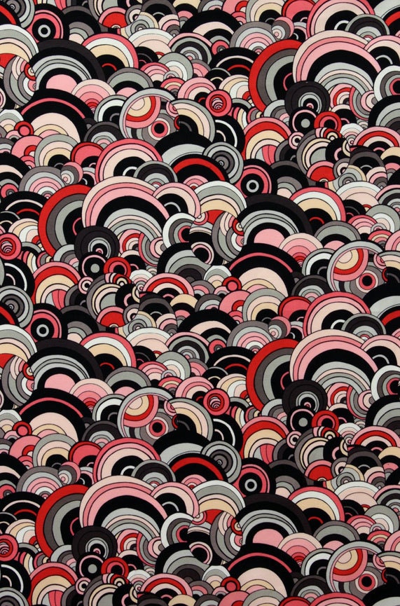 Alexander Henry Rivoli Bubble Black Salmon Fabric - By the Yard