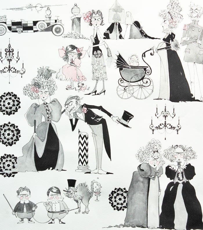 NEW Alexander Henry, Ghastlies, A Ghastlie Family Reunion on Natural Fabric - By the Yard