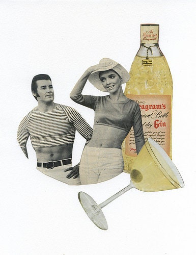 Half in the bag.  Original collage by Vivienne Strauss.