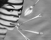 She Was Born with a Silver Spoon.  Original collage by Vivienne Strauss.
