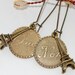 Paris Earrings Antique Brass Eiffel Tower Oui Non French Sayings