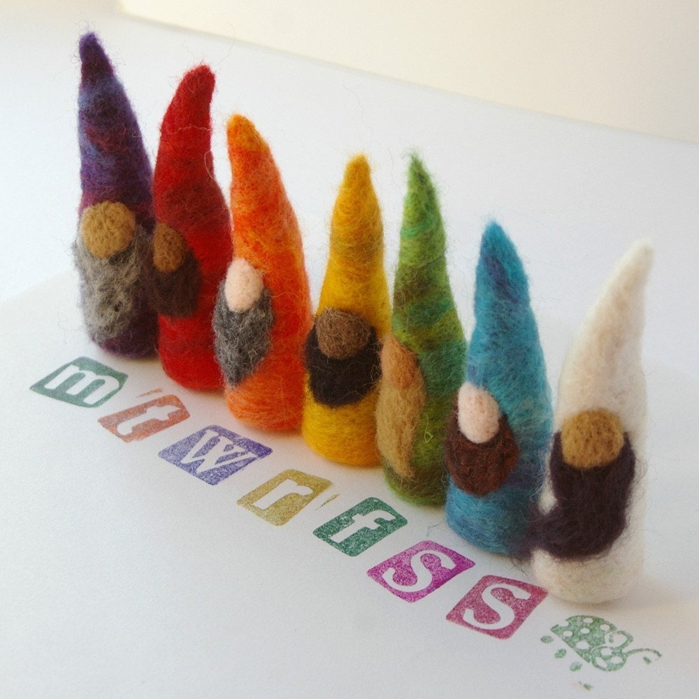 Day of the Week Gnomes (A Rainbow of Needlefelted Toys)