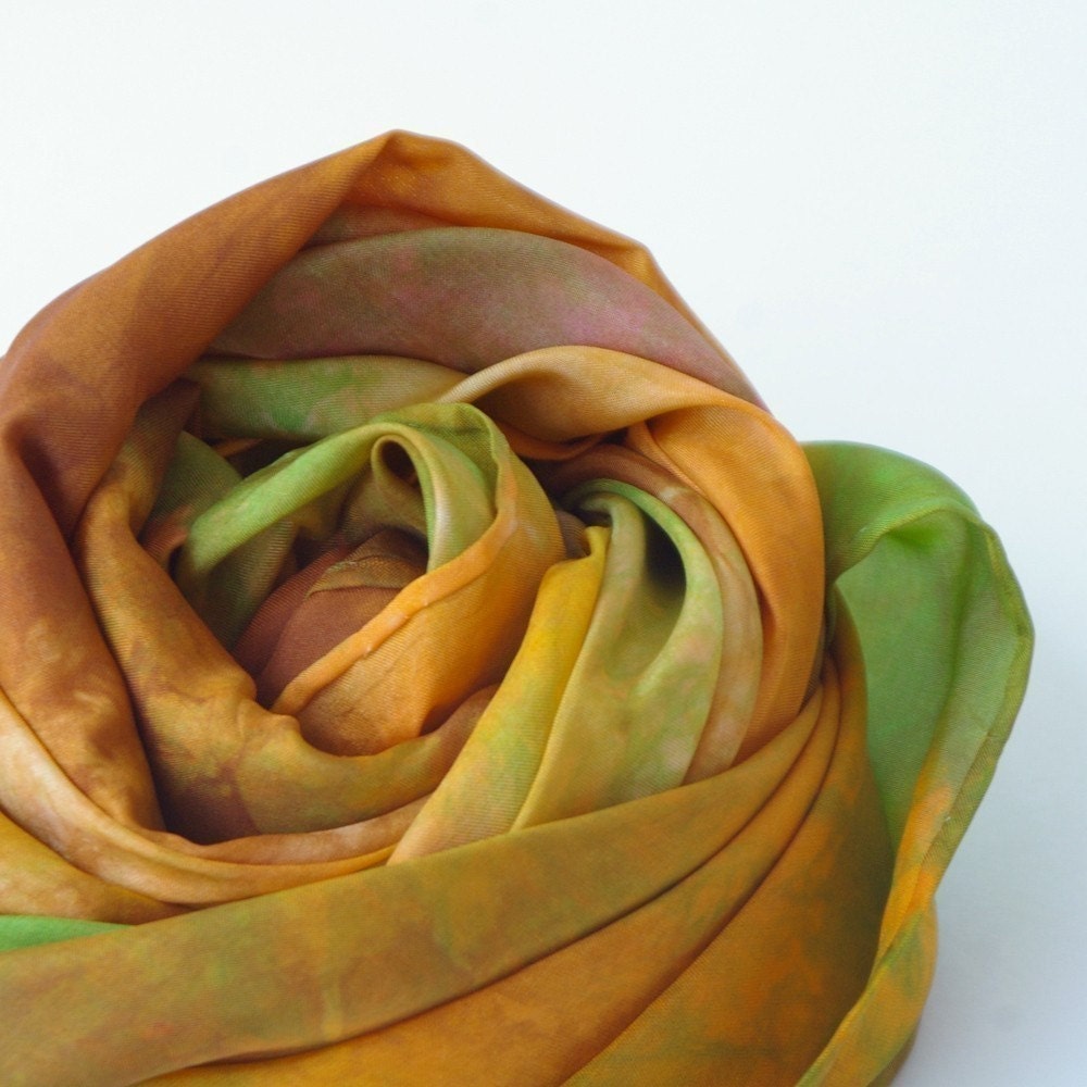 Autumn Waldorf Play Silk: Heart of the Fall Forest (35 inch Hand Dyed Natural Toy )