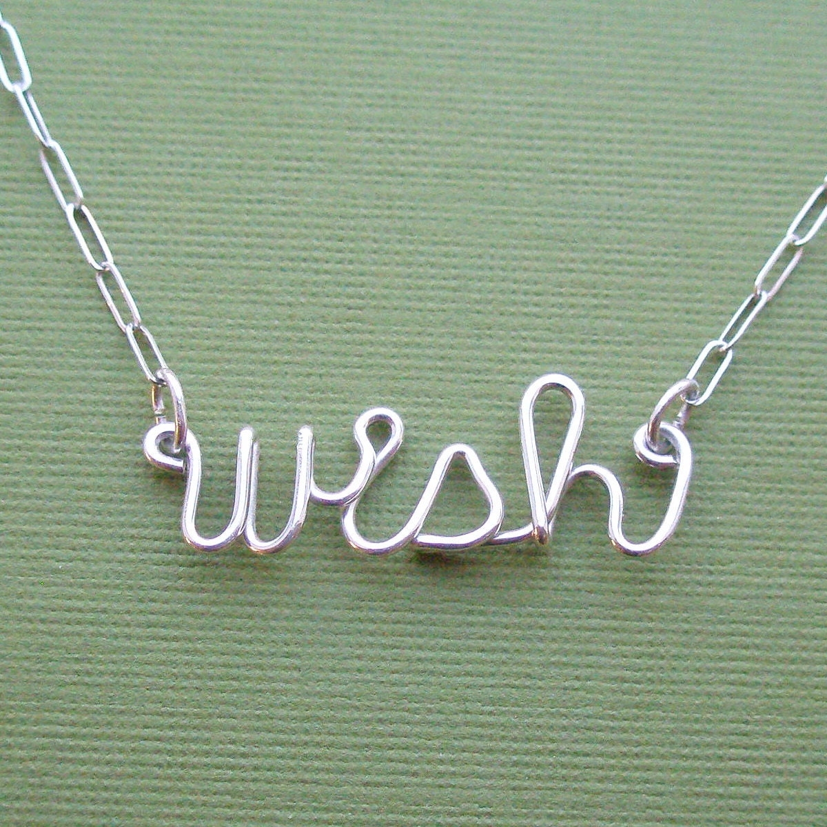 wish (sterling silver wire word necklace)