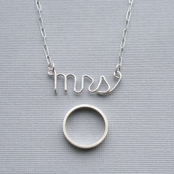 mrs necklace - sterling silver wire