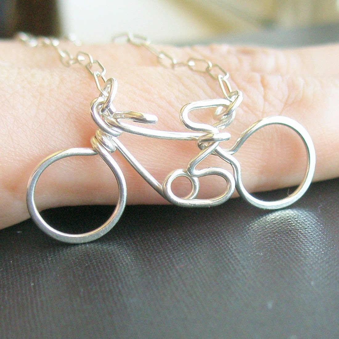 bicycle necklace - sterling silver