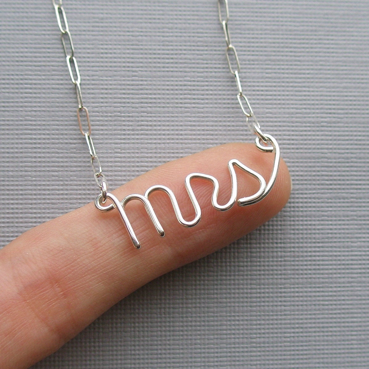 mrs necklace - sterling silver wire
