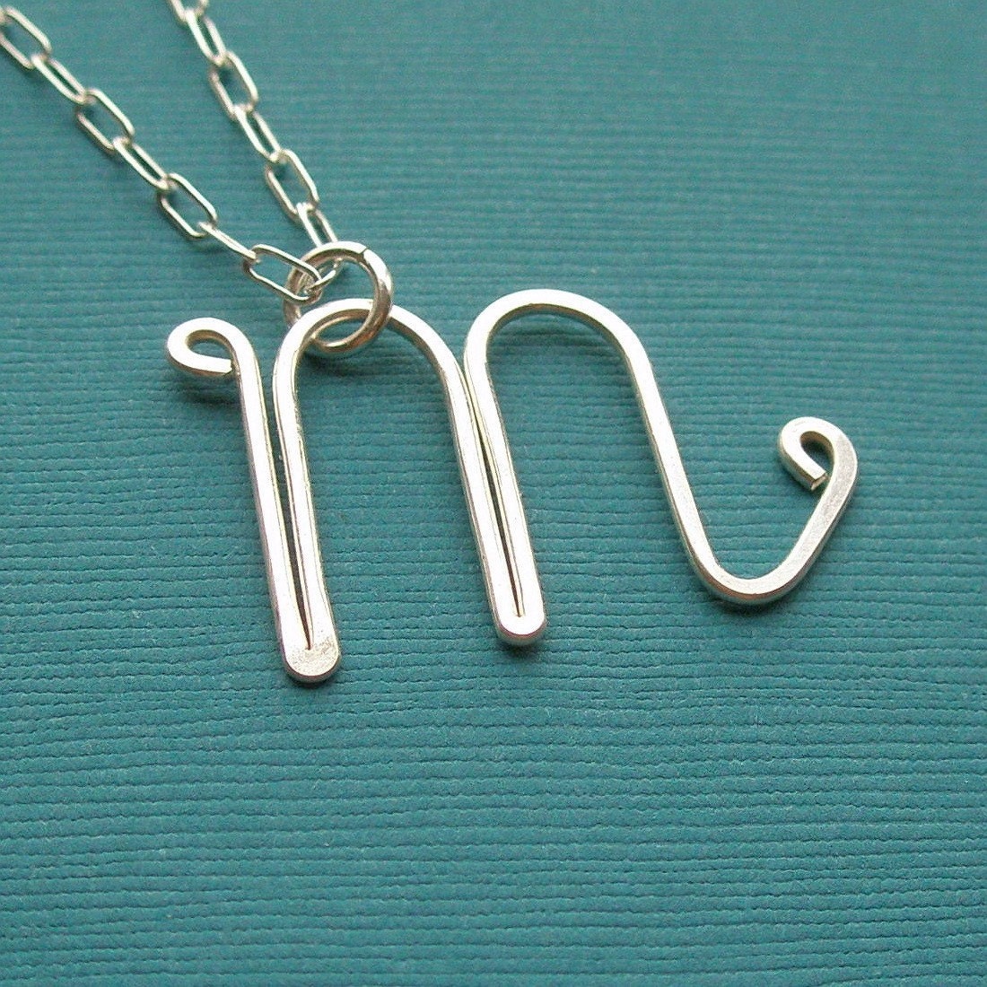 The Letter M Necklace All Sterling Silver By Pianobenchdesigns