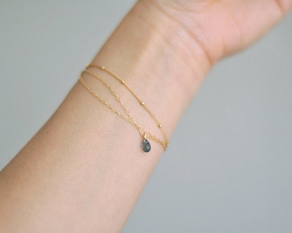Satellite - thin gold fill bracelet - simple delicate jewelry