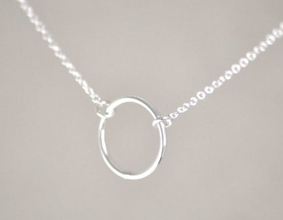 Halo - sterling silver or gold filled open circle ring necklace - simple everyday jewelry christmas gift for her