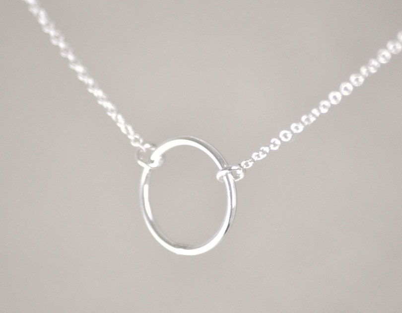 Halo - sterling silver or gold filled open circle ring necklace - simple everyday jewelry christmas gift for her
