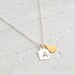 Square and dot - custom engraved initials personalized sterling silver necklace - delicate jewelry