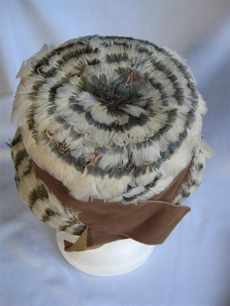Vintage Hat with Feathers 1960s SALE