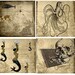 Coasters - Pirate Treasure Map Hunt - Wood Coaster Set - Octopus Mermaid Treasure Map Skeleton Key